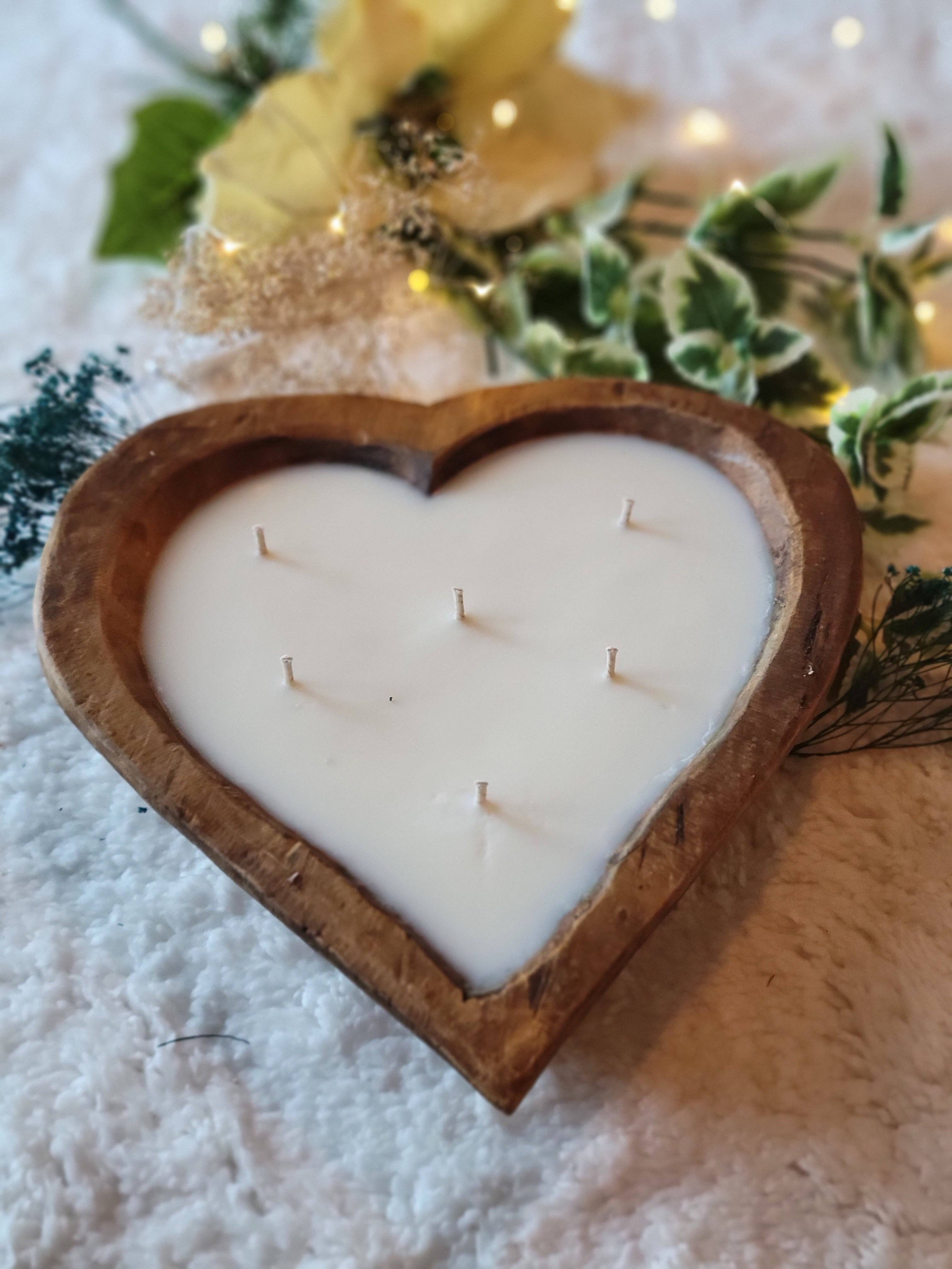 Dough Bowl Candle - Heart shaped, 6 wick