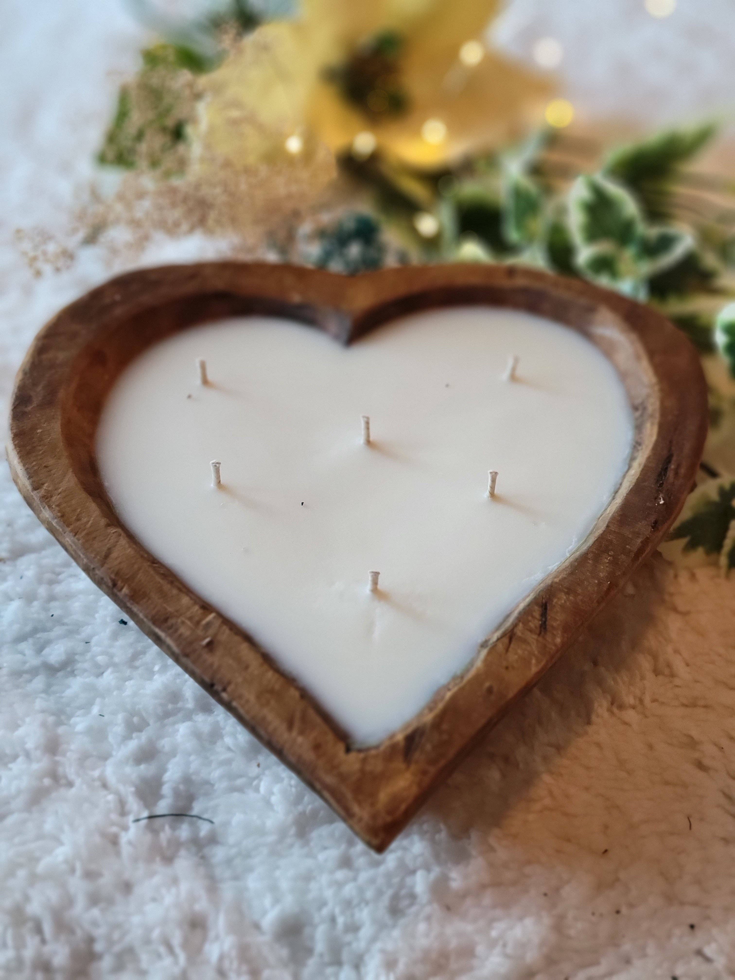 Dough Bowl Candle - Heart shaped, 6 wick