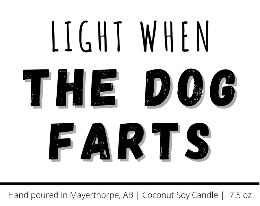 Light when Dog Farts - Funny, Rude, Sweary Candle, Naughty